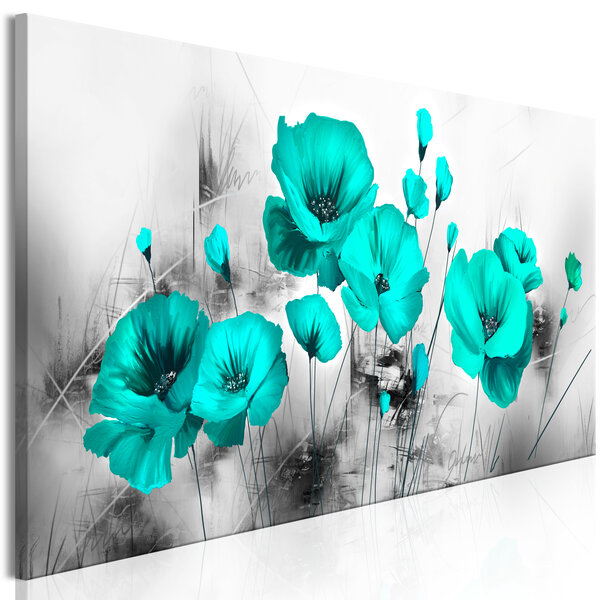 Tableau - turquoise meadow (1 part) narrow l x h en cm 135x45