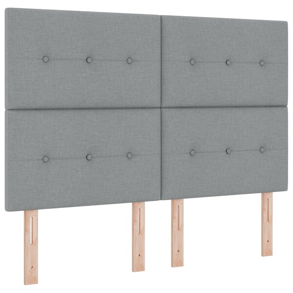 vidaXL Lit à ressorts avec matelas gris clair 160 x 200 cm en tissu.