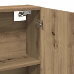 vidaXL Armoire à miroir de salle de bain chêne artisanal 64x20x66 5 cm