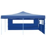 vidaXL Belvédère pliable avec 2 parois 5x5 m Bleu
