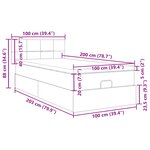 vidaXL Cadre de lit ottoman avec matelas gris foncé 100x200 cm tissu