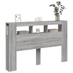 vidaXL Tête de lit à LED sonoma gris 160x18 5x103 5 cm bois ingénierie