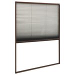 vidaXL Moustiquaire plissée pour fenêtre Aluminium Marron 110x160 cm