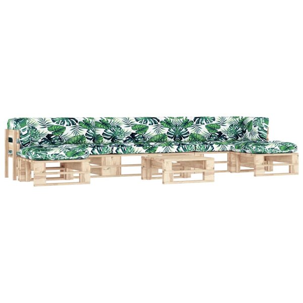 vidaXL Salon de jardin palette 6Pièces avec coussins bois de pin imprégné