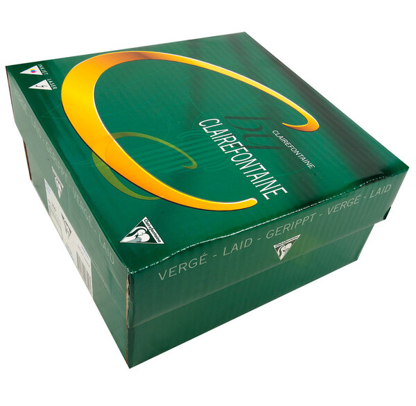 Boite de 250 enveloppes 120g dl 110x220 mm vergé blanc c by clairefontaine