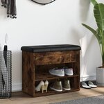 vidaXL Banc à chaussures chêne fumé 62x32x50 cm bois d'ingénierie