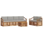 vidaXL Ensemble de canapés d'extérieur 7 pc Gris Naturel et Clair