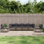 vidaXL Salon de jardin 6 Pièces avec coussins anthracite résine tressée