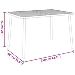 vidaXL Table de jardin anthracite 110x80x71 cm acier
