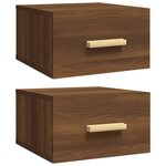 vidaXL Tables de chevet murales 2 Pièces chêne marron 35x35x20 cm