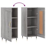 vidaXL Buffet Sonoma gris 34 5x34x90 cm Bois d'ingénierie