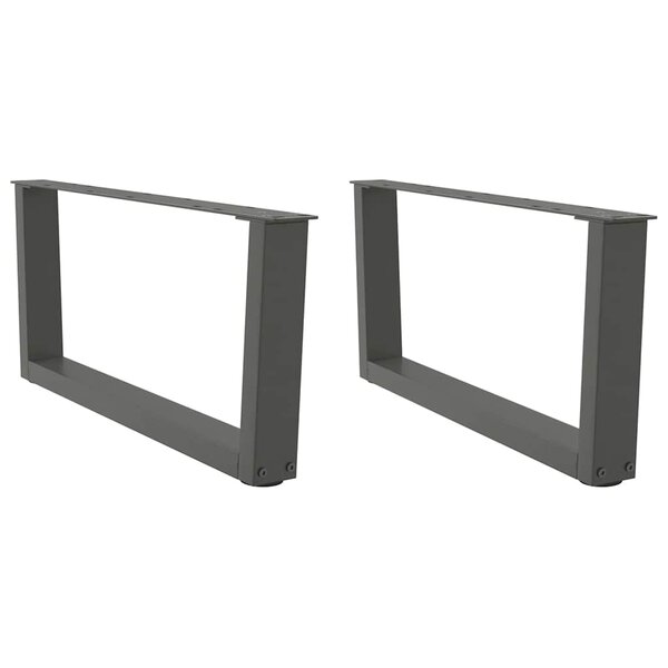vidaXL Pieds de table basse en forme de V  2 pièces  anthracite  70 x (30-31 3) cm  acier