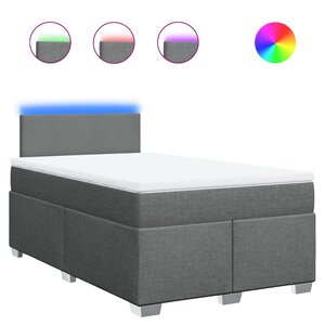 vidaXL Sommier à lattes de lit avec matelas Gris foncé 120x200cm Tissu