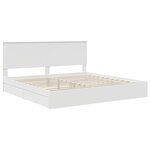vidaXL Lit de Rangement Blanc 200 x 200 cm Bois d'ingénierie