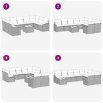 vidaXL Ensemble de canapé de jardin 10 Pièces Gris clair Poly rotin