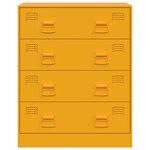 vidaXL Buffet jaune moutarde 67x39x83 cm acier