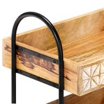 vidaXL Chariot de cuisine à 3 niveaux 46x30x76 cm Bois de manguier