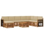 vidaXL Ensemble de canapés d'extérieur avec coussin 7 Pièces Naturel