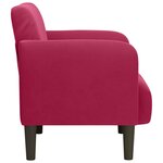 vidaXL Fauteuil avec accoudoirs rouge bordeaux 54 cm velours