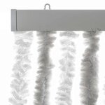 vidaXL Rideau anti-mouches gris clair et blanc 56x200 cm chenille