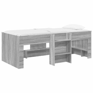 vidaXL Cadre de Lit Élevé pour Enfants 2 Pièces Sonoma gris