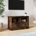vidaXL Meuble TV chêne fumé 80x35x50 cm bois d'ingénierie