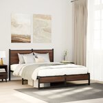 vidaXL Cadre de lit en métal sans matelas chêne marron 140x200 cm