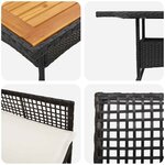 vidaXL Ensemble de salle à manger pour jardin 3 Pièces Noir Poly rotin
