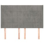 vidaXL Tête de lit avec oreilles Gris clair 147x16x118/128 cm Velours