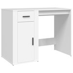 Bureau table poste de travail meuble d'ordinateur informatique étude 100 x 49 x 75 cm bois d'ingénierie blanc 02_0023496