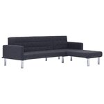 vidaXL Canapé-lit en forme de L Gris foncé Polyester