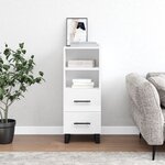 vidaXL Buffet Blanc brillant 34 5x34x90 cm Bois d'ingénierie