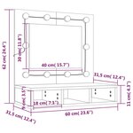 vidaXL Armoire à miroir avec LED Chêne fumé 60x31 5x62 cm
