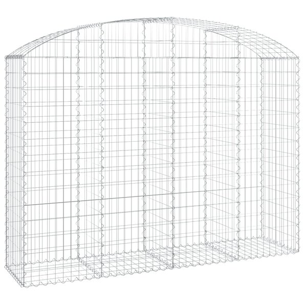 vidaXL Panier de gabions arqué 200x50x140/160 cm Fer galvanisé