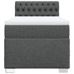 vidaXL Sommier à lattes de lit avec matelas Gris foncé 90x200 cm Tissu