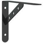 vidaXL Supports d'étagères 4 Pièces 23 5x2 5x15 5cm noir acier inoxydable