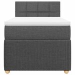 vidaXL Sommier à lattes de lit avec matelas Gris foncé 90x200 cm Tissu