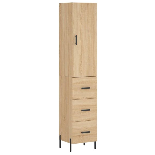 vidaXL Buffet haut Chêne sonoma 34 5x34x180 cm Bois d'ingénierie