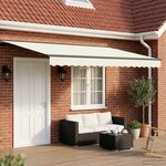 vidaXL Cadre de store manuel avec LEDs Crème et Anthracite 4 × 3 m
