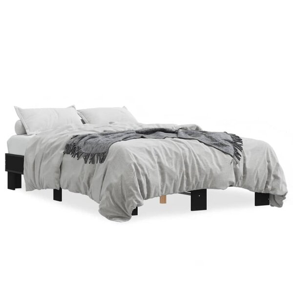 vidaXL Cadre de lit sans matelas noir 135x190 cm