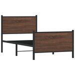 vidaXL Cadre de lit en métal sans matelas chêne marron 100x190 cm