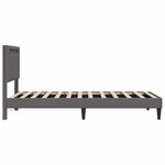 vidaXL Cadre de lit avec bandes LED Gris 90 x 190 cm Simili cuir