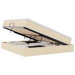 vidaXL Lit avec rangement et matelas Crème 160 x 200 cm Polyester