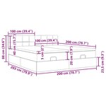 VidaXL Cadre de lit ottoman avec matelas noir 200x200cm tissu