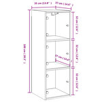 vidaXL Armoire murale avec portes en verre chêne fumé 35x37x100 cm