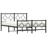 vidaXL Cadre de lit métal sans matelas avec pied de lit noir 140x200cm