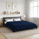 vidaXL Duvet d'hiver Matelassé Bleu foncé 200 x 240 cm Microfibre