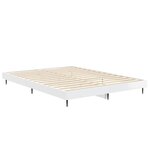 vidaXL Cadre de lit blanc brillant 135x190 cm bois d'ingénierie