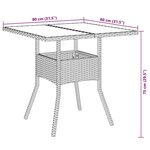 vidaXL Ensemble à manger de jardin et coussins 3Pièces marron rotin verre