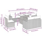 vidaXL Salon de jardin 9 Pièces avec coussins gris clair résine tressée